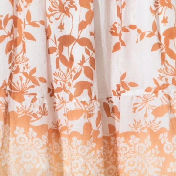 Raviva Convertible Skirt Dress WOMENS LARGE Brown Boho Smocked Strapless Midi - Picture 4 of 5